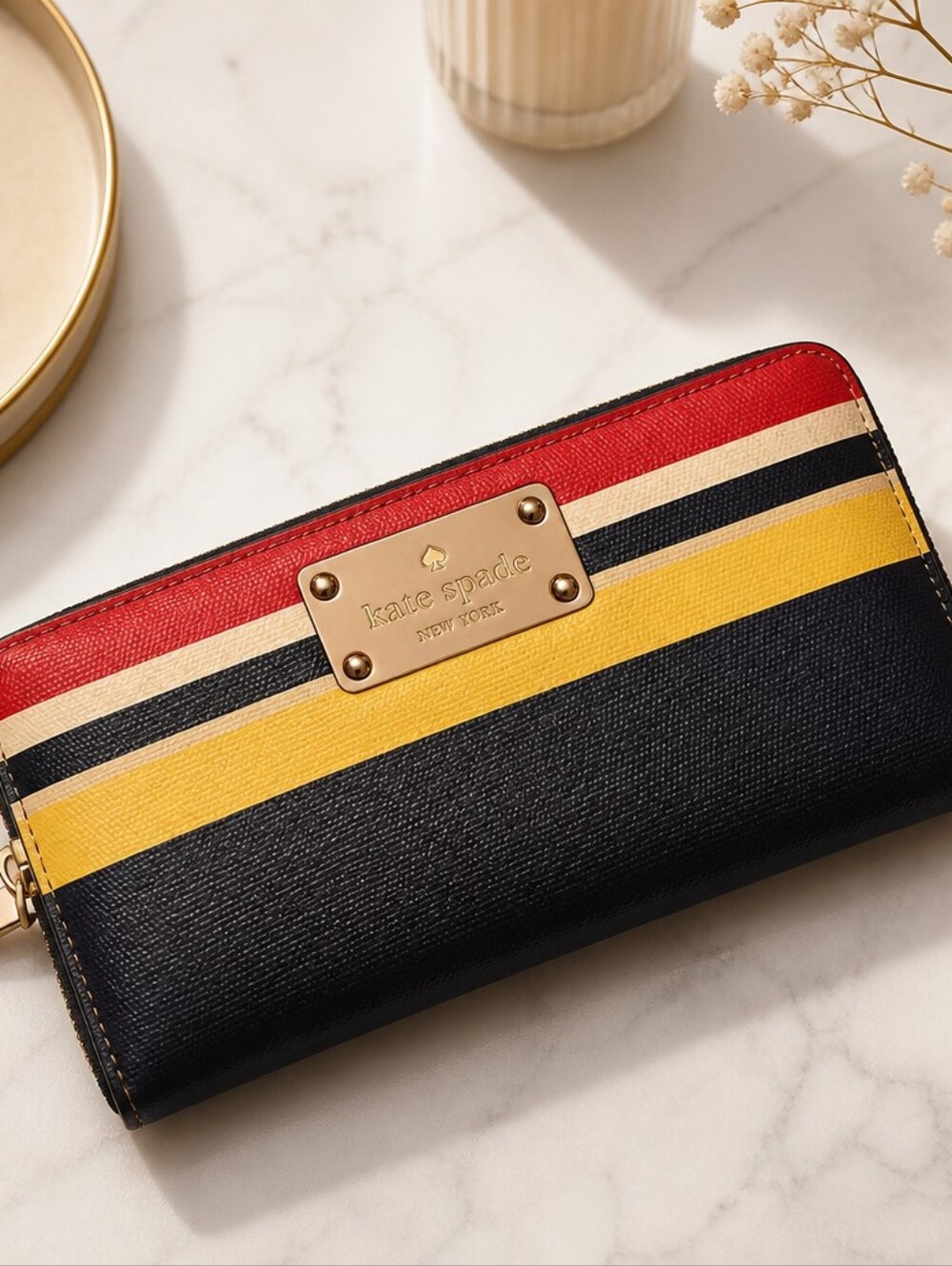 Kate Spade Striped Wallet Zip